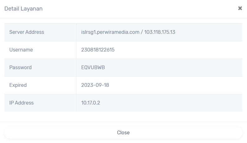 Data VPN Isolir